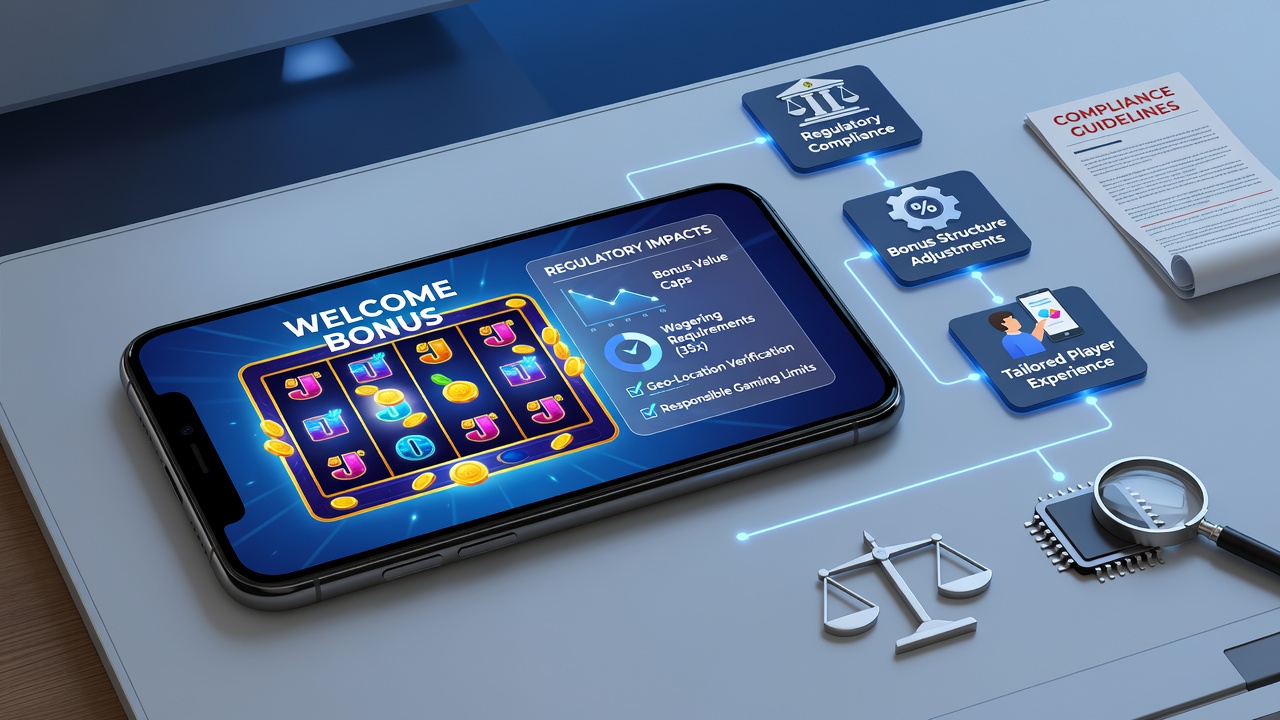 Mobile interface showing adjusted welcome bonus terms under current slot regulations